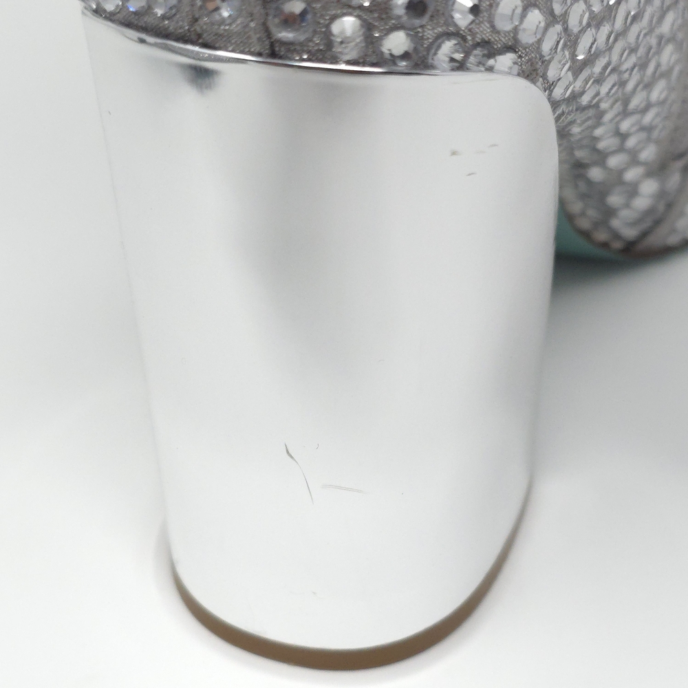 Betsey Johnson Colby Boots Silver Blok Heel 9M - Picture 9 of 13